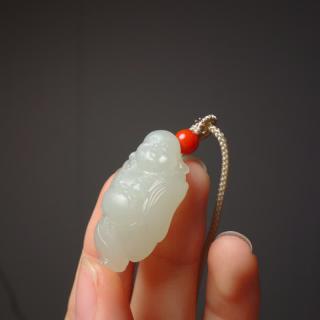 和田玉弥勒佛 尺寸35x20x14mm 16g