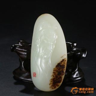和田玉白玉籽料挂件吊坠 黄铭大师作品忠义关公62g